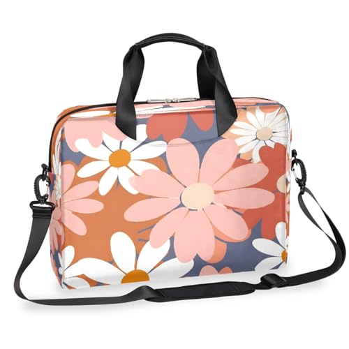 Laptop-Aktentasche mit Gänseblümchen für Damen und Herren, 15,7 Zoll, Business-Computertasche mit abnehmbarem Schultergurt, Laptoptasche, Messenger-Aktentasche von Mexpekil