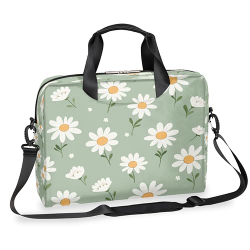 Laptop-Aktentasche mit Gänseblümchen für Damen und Herren, 15,7 Zoll, Business-Computertasche mit abnehmbarem Schultergurt, Laptoptasche, Messenger-Aktentasche von Mexpekil