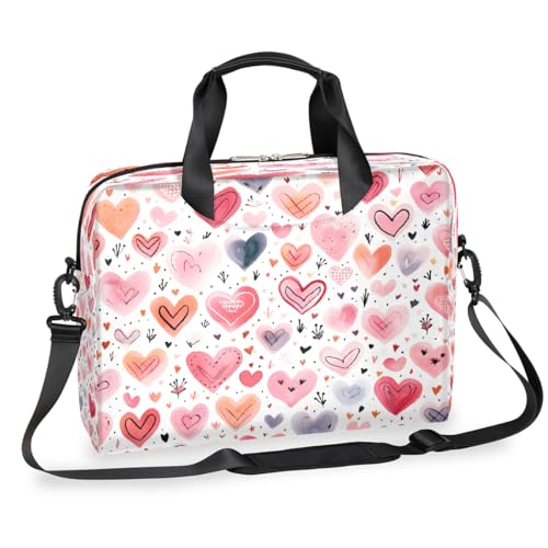 Laptop-Aktentasche mit Herzen, für Damen und Herren, 15,7 Zoll (39,9 cm), Business-Computertasche mit abnehmbarem Schultergurt, Laptoptasche, Kuriertasche, Aktentasche von Mexpekil