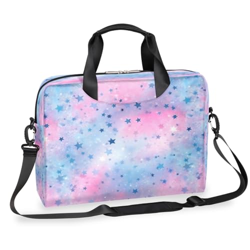 Laptop-Aktentasche mit Regenbogen-leuchtenden Sternen, 39,7 cm (15,7 Zoll), Business-Computer-Tasche mit abnehmbarem Schultergurt, Laptoptasche, Messenger-Aktentasche von Mexpekil