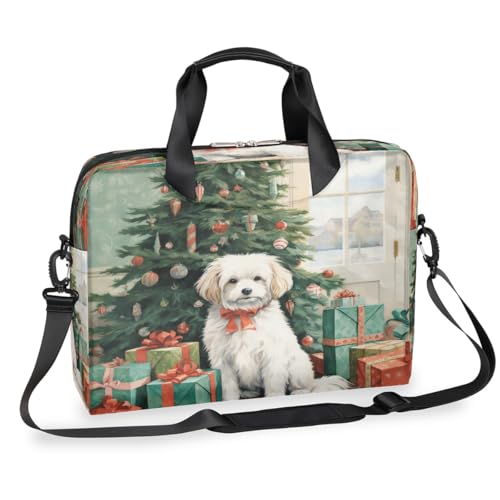 Laptop-Aktentasche mit Weihnachtsbaum-Motiv für Männer und Frauen, 15,7 Zoll, Business-Computertasche mit abnehmbarem Schultergurt, Laptoptasche, Kuriertasche, Aktentasche von Mexpekil