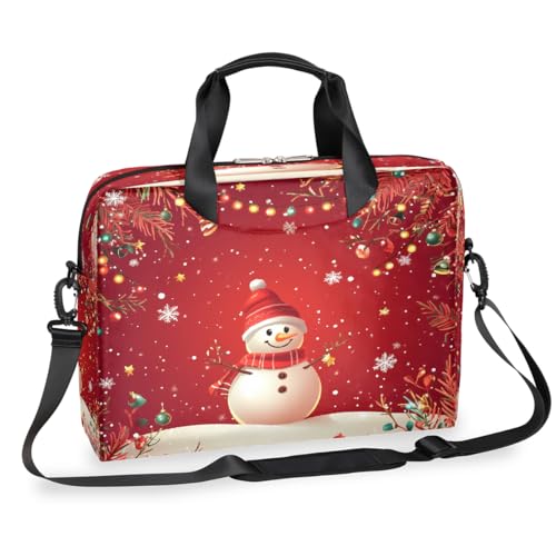 Laptop-Aktentasche mit Weihnachtsschneemann für Herren und Damen, 15,7 Zoll, Business-Computertasche mit abnehmbarem Schultergurt, Laptoptasche, Messenger-Aktentasche von Mexpekil