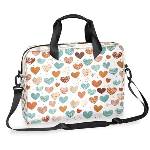 Laptop-Aktentasche mit abnehmbarem Schultergurt, Cartoon-Motiv, für Männer und Frauen, 15,7 Zoll (39,9 cm), Braun / Blau von Mexpekil