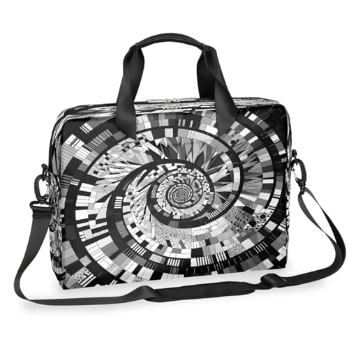 Laptop-Aktentasche mit abstraktem Klavierwirbel für Herren und Damen, 15,7 Zoll, Business-Computertasche mit abnehmbarem Schultergurt, Laptoptasche, Kuriertasche, Aktentasche, Schwarz von Mexpekil
