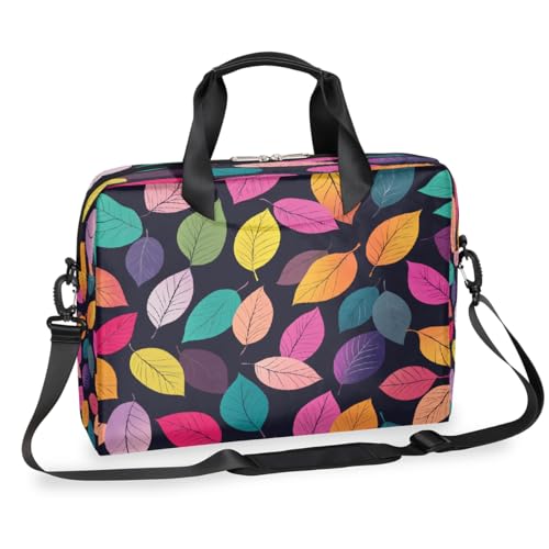 Laptop-Aktentasche mit bunten Blättern, für Damen und Herren, 39,5 cm (15,7 Zoll), Business-Computer-Tasche mit abnehmbarem Schultergurt, Laptoptasche, Kuriertasche von Mexpekil
