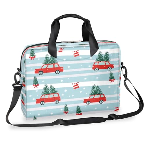 Laptop-Aktentasche mit rotem Cartoon-Auto mit Weihnachtsbaum, für Herren und Damen, 15,7 Zoll (39,9 cm), Business-Computer-Tasche mit abnehmbarem Schultergurt, Laptoptasche, Kuriertasche von Mexpekil