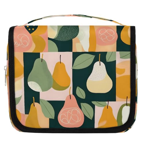 Mexpekil Abstrakte Birne Kulturbeutel für Damen Herren Damen, wasserdichte hängende Reise-Kulturbeutel mit Haken, Kosmetik-Make-up-Tasche Organizer von Mexpekil