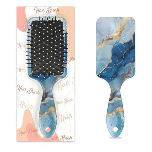 Mexpekil Abstrakte Flüssigkeit, Blaugrün, Marmor-Druck, Entwirrungspaddel-Haarbürste, Nass-, Trocken-Haarbürste, Massage-Luftkissen-Kamm für Mädchen, Damen, Herren von Mexpekil