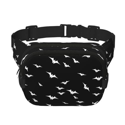 Mexpekil Bauchtasche Halloween Gruselige Fledermaus Bauchtasche Damen Herren Wasserdicht Mode Hüfttaschen mit verstellbarem Gurt Crossbody Gürteltasche zum Laufen Wandern, mehrfarbig, Einheitsgröße von Mexpekil