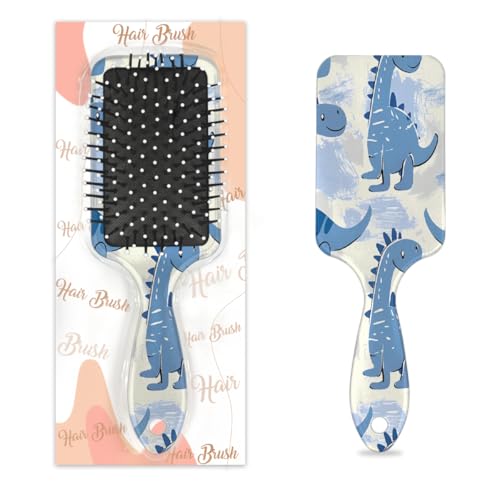 Mexpekil Blaue niedliche tropische Dinosaurier-Dino-Bürste, zum Entwirren, für nasse und trockene Haare, Massage-Luftkissen-Kamm für Mädchen, Damen, Herren von Mexpekil