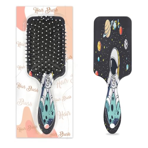 Mexpekil Cartoon Astronaut Space Planets Entwirrende Paddelhaarbürste Nass Trocken Haar Bürsten Massage Luftkissen Kamm für IDs Mädchen Damen Herren von Mexpekil