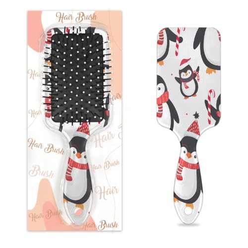 Mexpekil Cartoon Weihnachten Winter Pinguin Entwirrung Paddel Haarbürste Nass Trocken Haar Bürsten Massage Luftkissen Kamm für IDs Mädchen Damen Herren von Mexpekil