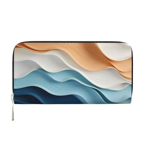 Mexpekil Damen-Geldbörse aus PU-Leder mit Münzfach, Reißverschluss, geriffelte Geldbörsen für Frauen, Schwarz , Einheitsgröße, Modern von Mexpekil