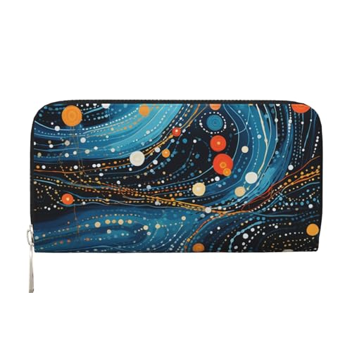 Mexpekil Damen-Geldbörse aus PU-Leder mit Münzfach und Reißverschluss, Handtasche mit geriffelter Linie, Schwarz , Einheitsgröße, Modern von Mexpekil