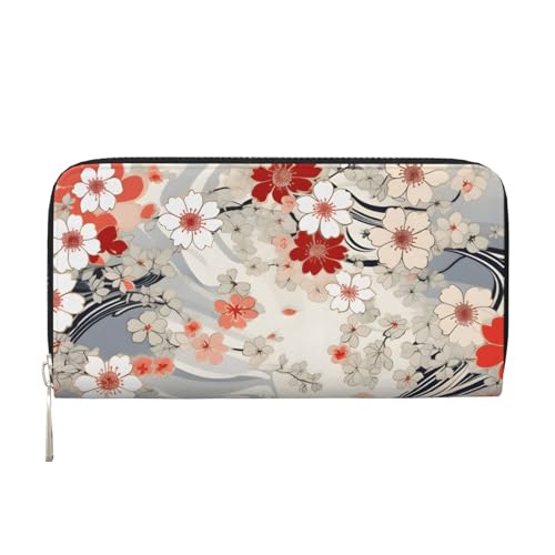 Mexpekil Damen-Geldbörse aus PU-Leder mit Münzfach und Reißverschluss, Kirschrot, Schwarz , Einheitsgröße, Modern von Mexpekil