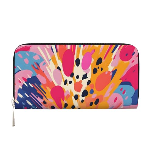 Mexpekil Damen-Geldbörse aus PU-Leder mit Münzfach und Reißverschluss, große Farben, Schwarz , Einheitsgröße, Modern von Mexpekil