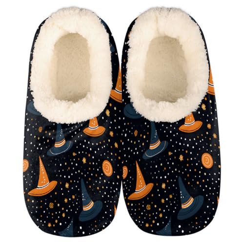 Mexpekil Damen Herren Hausschuhe mit Flauschigem Kragen Winter Warme Hausschuhe Anti-Rutsch Indoor Haus Schuhe Geschenke für Mama Papa (Mehrere Größen EU 37-46), Gepunktete Mütze, 36/37 EU von Mexpekil