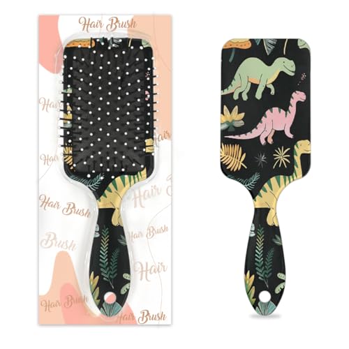 Mexpekil Dinosaurier-Dino-Palmblatt-Haarbürste, zum Entwirren von nassen und trockenen Haaren, Massage-Luftkissen-Kamm für Mädchen, Damen, Herren von Mexpekil