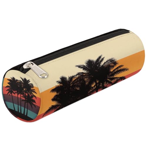 Mexpekil Federmäppchen, Retro-Stil, gestreift, Palme, Schulbedarf, Tasche für Mädchen, Jungen, Teenager, Frauen, Make-up-Pinseltasche Mexpekil Federmäppchen, Retro-Stil, gestreift, Palme, Schulbedarf, Tasche für Mädchen, Jungen, Teenager, Frauen, Make-up-Pinseltasche von Mexpekil