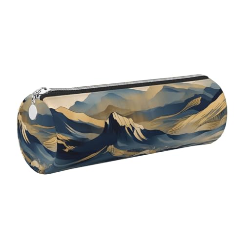 Mexpekil Federmäppchen aus Leder für Mädchen und Jungen, kleine Stift-Organizer-Tasche, Reißverschluss, schmal, Mehrzweck-Tasche für Schulbedarf, Kinder und Erwachsene, Art Mountain, Einheitsgröße von Mexpekil