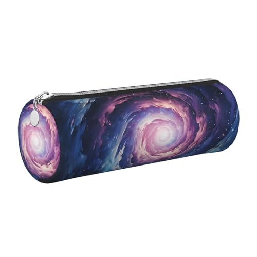 Mexpekil Federmäppchen aus Leder für Mädchen und Jungen, kleine Stift-Organizer-Tasche, Reißverschluss, schmal, Mehrzweck-Tasche für Schulbedarf, Kinder und Erwachsene, Cloud Space Galaxy von Mexpekil