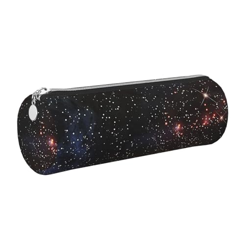 Mexpekil Federmäppchen aus Leder für Mädchen und Jungen, kleine Stift-Organizer-Tasche, Reißverschluss, schmal, Mehrzweck-Tasche für Schulbedarf, Kinder und Erwachsene, Galaxy Stars Space von Mexpekil