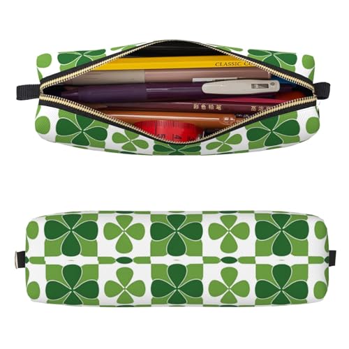 Mexpekil Federmäppchen aus Leder für Mädchen und Jungen, kleine Stift-Organizer-Tasche, Reißverschluss, schmal, Mehrzweck-Tasche für Schulbedarf, Kinder und Erwachsene, Grün Weiß Kleeblatt kariert Mexpekil Federmäppchen aus Leder für Mädchen und Jungen, kleine Stift-Organizer-Tasche, Reißverschluss, schmal, Mehrzweck-Tasche für Schulbedarf, Kinder und Erwachsene, Grün Weiß Kleeblatt kariert von Mexpekil