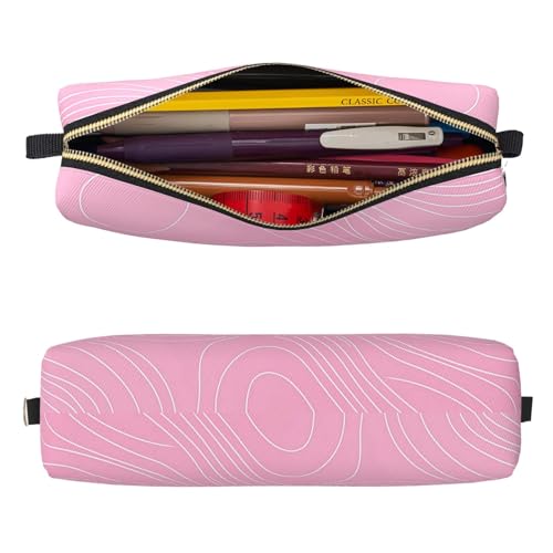 Mexpekil Federmäppchen aus Leder für Mädchen und Jungen, kleine Stift-Organizer-Tasche, Reißverschluss, schmal, Mehrzweck-Tasche für Schulbedarf, Kinder und Erwachsene, Pink-weiße Linie, Einheitsgröße Mexpekil Federmäppchen aus Leder für Mädchen und Jungen, kleine Stift-Organizer-Tasche, Reißverschluss, schmal, Mehrzweck-Tasche für Schulbedarf, Kinder und Erwachsene, Pink-weiße Linie, Einheitsgröße von Mexpekil