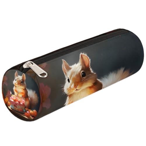 Mexpekil Federmäppchen für Mädchen, Jungen, Teenager, Frauen, Make-up-Pinsel-Tasche, Aquarell-Design, für Kuchen, Eichhörnchen, Schulbedarf von Mexpekil