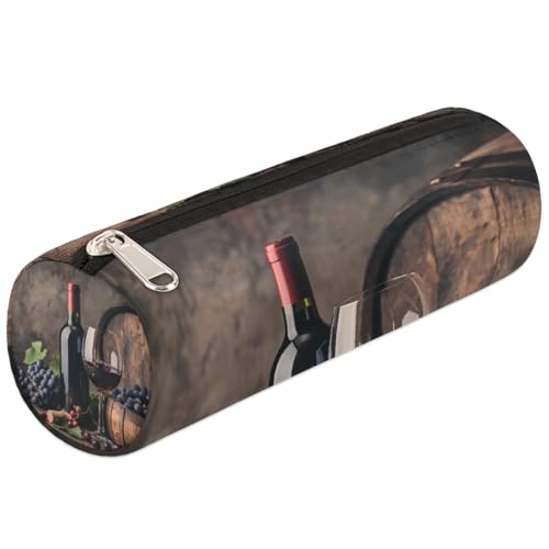 Mexpekil Federmäppchen für Mädchen, Jungen, Teenager, Frauen, Make-up-Pinseltasche, Weinglas, Weintrauben-Design von Mexpekil