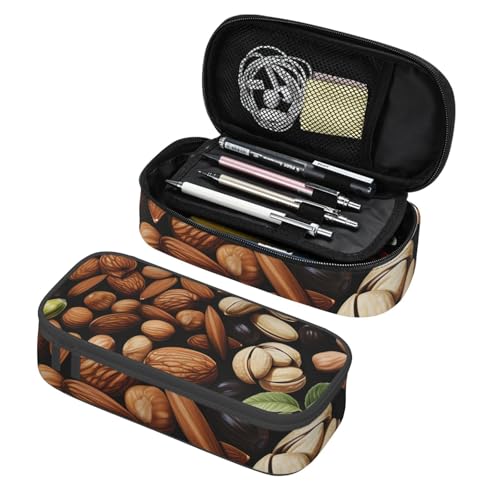 Mexpekil Federmäppchen für Mädchen und Jungen, mit Fächern, große Stift-Organizer-Tasche, Reißverschluss, Mehrzweck-Tasche für Schulbedarf, Make-up, Kosmetik, Kinder, Erwachsene, Nussfutterblätter Mexpekil Federmäppchen für Mädchen und Jungen, mit Fächern, große Stift-Organizer-Tasche, Reißverschluss, Mehrzweck-Tasche für Schulbedarf, Make-up, Kosmetik, Kinder, Erwachsene, Nussfutterblätter von Mexpekil