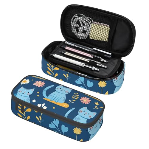 Mexpekil Federmäppchen für Mädchen und Jungen, mit Fächern, große Stift-Organizer-Tasche, Reißverschluss, Mehrzweck-Tasche für Schulbedarf, Make-up, Kosmetik, Kinder, Erwachsene, Blaues Mexpekil Federmäppchen für Mädchen und Jungen, mit Fächern, große Stift-Organizer-Tasche, Reißverschluss, Mehrzweck-Tasche für Schulbedarf, Make-up, Kosmetik, Kinder, Erwachsene, Blaues von Mexpekil