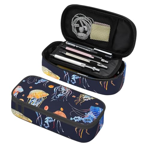 Mexpekil Federmäppchen für Mädchen und Jungen, mit Fächern, große Stift-Organizer-Tasche, Reißverschluss, Mehrzweck-Tasche für Schulbedarf, Make-up, Kosmetik, Kinder, Erwachsene, Bunte Quallen Mexpekil Federmäppchen für Mädchen und Jungen, mit Fächern, große Stift-Organizer-Tasche, Reißverschluss, Mehrzweck-Tasche für Schulbedarf, Make-up, Kosmetik, Kinder, Erwachsene, Bunte Quallen von Mexpekil