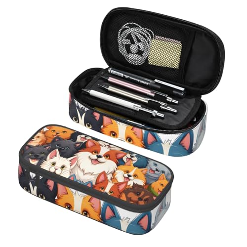 Mexpekil Federmäppchen für Mädchen und Jungen, mit Fächern, große Stift-Organizer-Tasche, Reißverschluss, Mehrzweck-Tasche für Schulbedarf, Make-up, Kosmetik, Kinder, Erwachsene, Cartoon-Hunde-Familie Mexpekil Federmäppchen für Mädchen und Jungen, mit Fächern, große Stift-Organizer-Tasche, Reißverschluss, Mehrzweck-Tasche für Schulbedarf, Make-up, Kosmetik, Kinder, Erwachsene, Cartoon-Hunde-Familie von Mexpekil