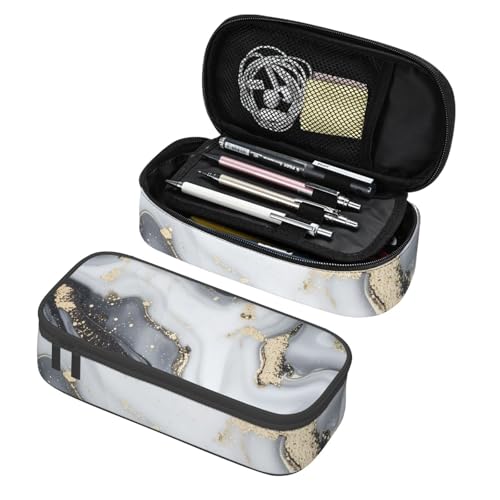 Mexpekil Federmäppchen für Mädchen und Jungen, mit Fächern, große Stift-Organizer-Tasche, Reißverschluss, Mehrzweck-Tasche für Schulbedarf, Make-up, Kosmetik, Kinder, Erwachsene, Grau-schwarzer Marmor Mexpekil Federmäppchen für Mädchen und Jungen, mit Fächern, große Stift-Organizer-Tasche, Reißverschluss, Mehrzweck-Tasche für Schulbedarf, Make-up, Kosmetik, Kinder, Erwachsene, Grau-schwarzer Marmor von Mexpekil