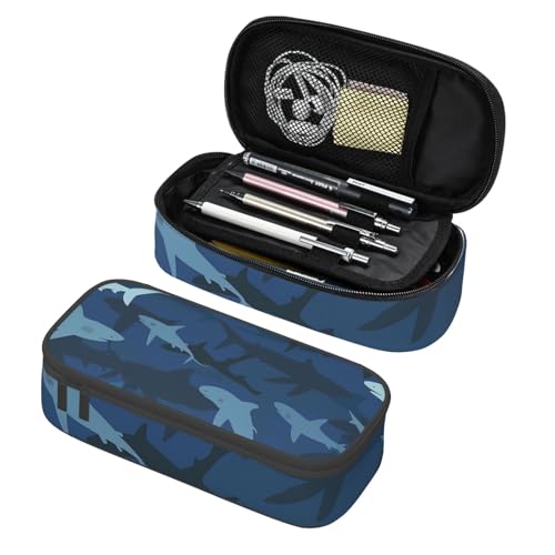 Mexpekil Federmäppchen für Mädchen und Jungen, mit Fächern, große Stift-Organizer-Tasche, Reißverschluss, Mehrzweck-Tasche für Schulbedarf, Make-up, Kosmetik, Kinder, Erwachsene, Hai-Camouflage Mexpekil Federmäppchen für Mädchen und Jungen, mit Fächern, große Stift-Organizer-Tasche, Reißverschluss, Mehrzweck-Tasche für Schulbedarf, Make-up, Kosmetik, Kinder, Erwachsene, Hai-Camouflage von Mexpekil