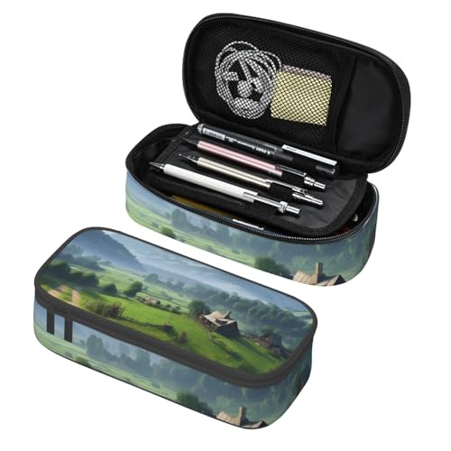 Mexpekil Federmäppchen für Mädchen und Jungen, mit Fächern, große Stift-Organizer-Tasche, Reißverschluss, Mehrzweck-Tasche für Schulbedarf, Make-up, Kosmetik, Kinder, Erwachsene, Landschaft Natur von Mexpekil