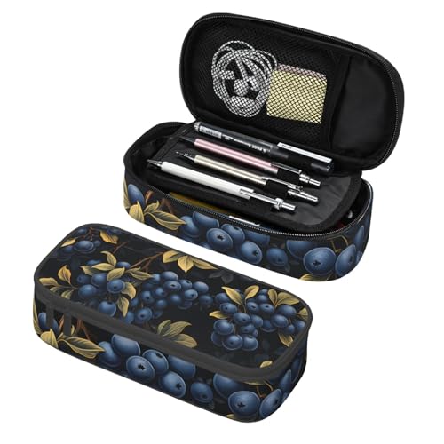 Mexpekil Federmäppchen für Mädchen und Jungen, mit Fächern, große Stift-Organizer-Tasche, Reißverschluss, Mehrzweck-Tasche für Schulbedarf, Make-up, Kosmetik, Kinder, Erwachsene, Lila Traubenfrucht von Mexpekil