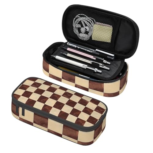 Mexpekil Federmäppchen für Mädchen und Jungen, mit Fächern, große Stift-Organizer-Tasche, Reißverschluss, Mehrzweck-Tasche für Schulbedarf, Make-up, Kosmetik, Kinder, Erwachsene, Marmorbraun kariert Mexpekil Federmäppchen für Mädchen und Jungen, mit Fächern, große Stift-Organizer-Tasche, Reißverschluss, Mehrzweck-Tasche für Schulbedarf, Make-up, Kosmetik, Kinder, Erwachsene, Marmorbraun kariert von Mexpekil