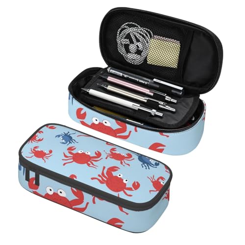 Mexpekil Federmäppchen für Mädchen und Jungen, mit Fächern, große Stift-Organizer-Tasche, Reißverschluss, Mehrzweck-Tasche für Schulbedarf, Make-up, Kosmetik, Kinder, Erwachsene, Rot-blaue Krabben Mexpekil Federmäppchen für Mädchen und Jungen, mit Fächern, große Stift-Organizer-Tasche, Reißverschluss, Mehrzweck-Tasche für Schulbedarf, Make-up, Kosmetik, Kinder, Erwachsene, Rot-blaue Krabben von Mexpekil
