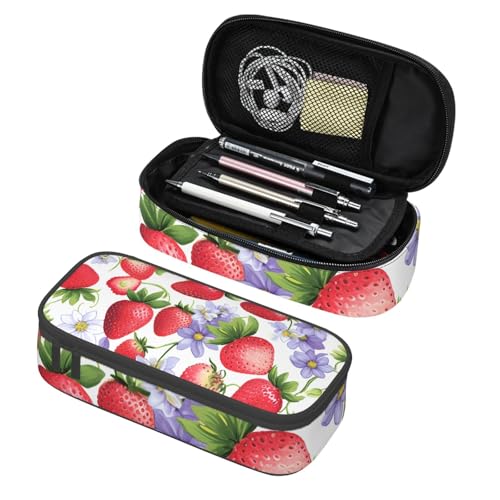 Mexpekil Federmäppchen für Mädchen und Jungen, mit Fächern, große Stift-Organizer-Tasche, Reißverschluss, Mehrzweck-Tasche für Schulbedarf, Make-up, Kosmetik, Kinder, Erwachsene, erdbeere Mexpekil Federmäppchen für Mädchen und Jungen, mit Fächern, große Stift-Organizer-Tasche, Reißverschluss, Mehrzweck-Tasche für Schulbedarf, Make-up, Kosmetik, Kinder, Erwachsene, erdbeere von Mexpekil