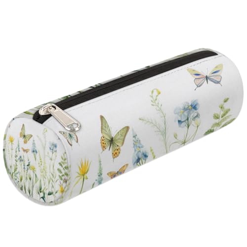 Mexpekil Federmäppchen mit Blumenmuster, Blätter, Schmetterling, Schulbedarf, Tasche für Mädchen, Jungen, Teenager, Frauen, Make-up-Pinseltasche Mexpekil Federmäppchen mit Blumenmuster, Blätter, Schmetterling, Schulbedarf, Tasche für Mädchen, Jungen, Teenager, Frauen, Make-up-Pinseltasche von Mexpekil