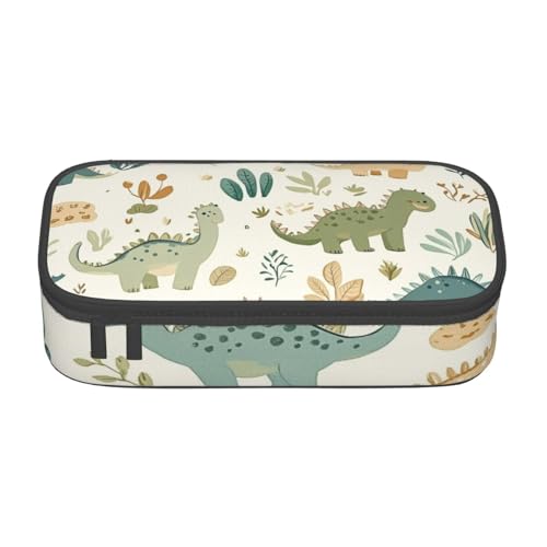 Mexpekil Federmäppchen mit Cartoon-Blumenmuster, Dinosaurier-Muster, für Mädchen, Jungen, Federmäppchen, Schreibwaren-Organizer mit Fächern, Schulbedarf-Tasche für Studenten, Büro von Mexpekil