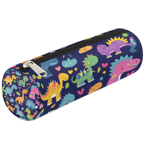 Mexpekil Federmäppchen mit Dinosaurier-Motiv, für Kinder, Jungen, Mädchen, Zylinder, rund, Federmäppchen für Schulbedarf, Organizer von Mexpekil
