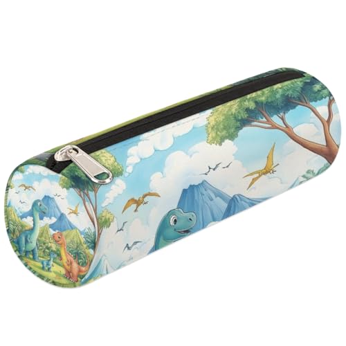 Mexpekil Federmäppchen mit Dschungel-Cartoon-Dinosaurier-Motiv, für Mädchen und Jungen, Schreibwaren-Organizer, kleine Schulbedarf-Tasche für Studenten, Büro von Mexpekil