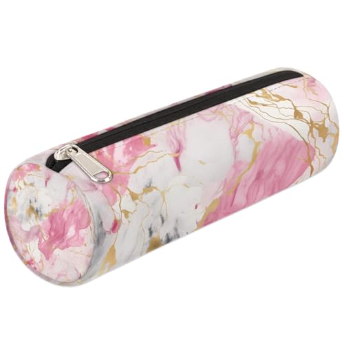 Mexpekil Federmäppchen mit Marmor-Druck, für Mädchen, Jungen, Teenager, Frauen, Make-up-Pinseltasche, Rosa von Mexpekil