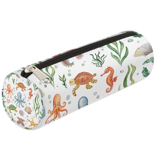 Mexpekil Federmäppchen mit Meeresorganismen, für Mädchen, Jungen, Teenager, Frauen, Make-up-Pinseltasche von Mexpekil