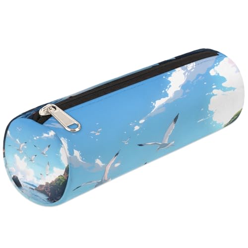 Mexpekil Federmäppchen mit Möwenmotiv, für Mädchen, Jungen, Teenager, Frauen, Make-up-Pinseltasche von Mexpekil