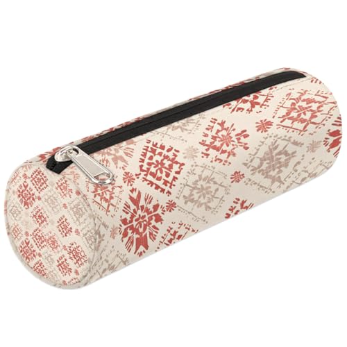 Mexpekil Federmäppchen mit Retro-Druck, für Mädchen, Jungen, Teenager, Damen, Make-up-Pinseltasche, Rot von Mexpekil