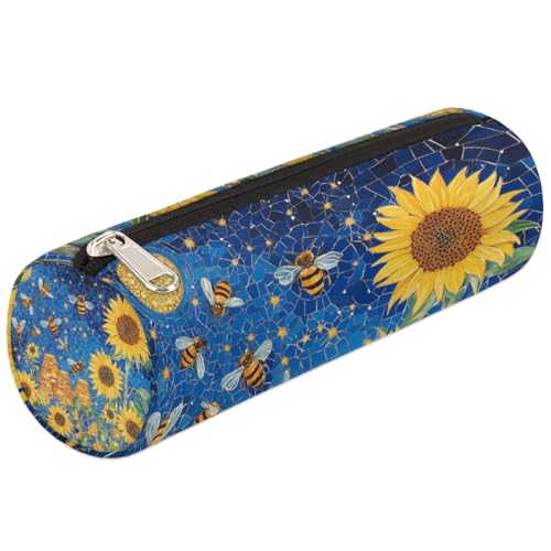Mexpekil Federmäppchen mit Sternenhimmel, Bienen, Sonnenblumen, Schulbedarf, Tasche für Mädchen, Jungen, Teenager, Frauen, Make-up-Pinseltasche Mexpekil Federmäppchen mit Sternenhimmel, Bienen, Sonnenblumen, Schulbedarf, Tasche für Mädchen, Jungen, Teenager, Frauen, Make-up-Pinseltasche von Mexpekil